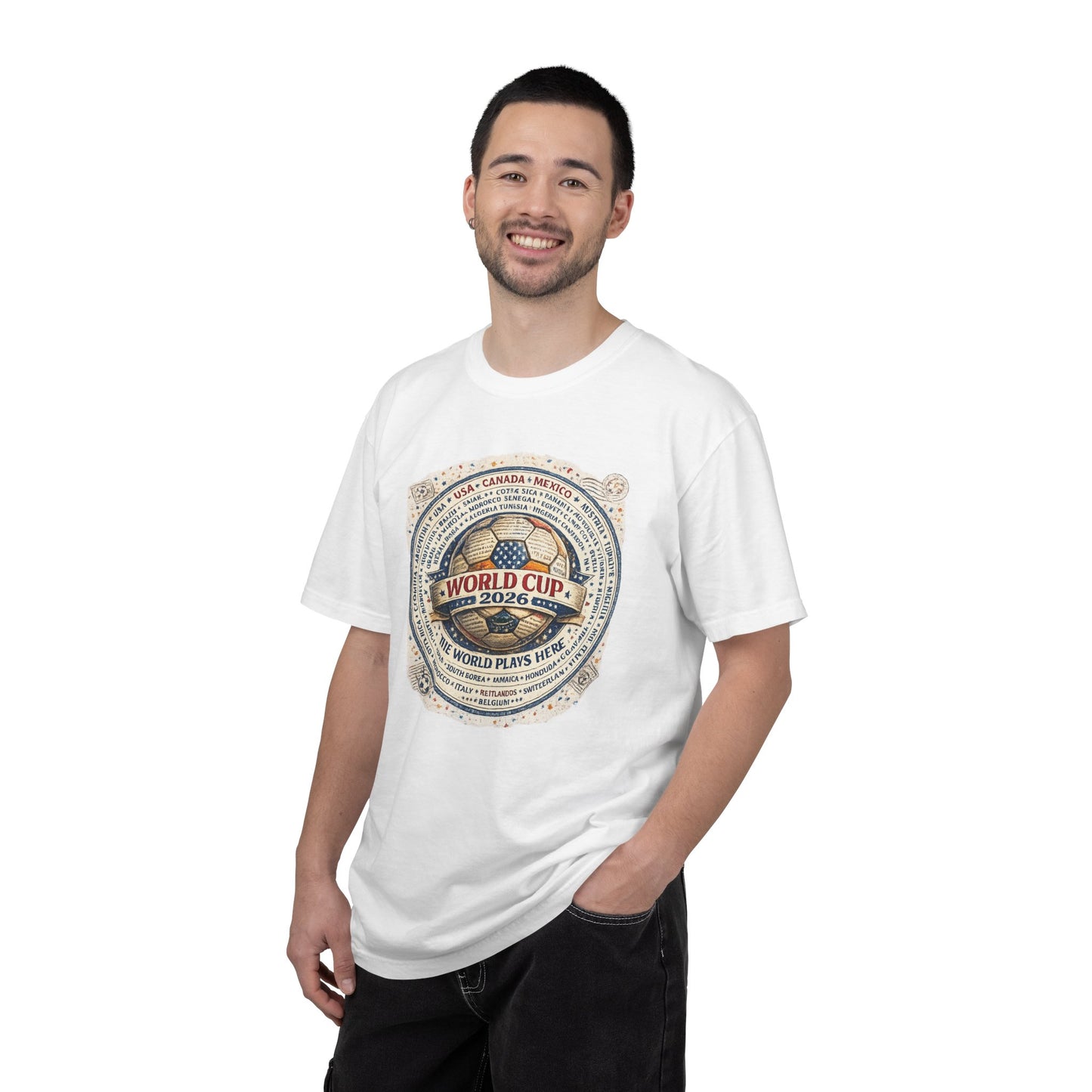 World Cup 2026 Vintage Soccer T-Shirt — USA Canada Mexico Tournament Tee