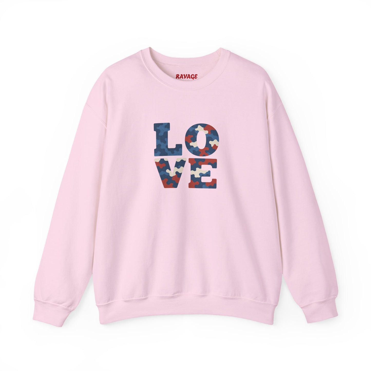 Patriotic Love Sweatshirt | Unisex Crewneck, Cozy Top for Celebrations, Gifts, Independence Day, Casual Style, Everyday Comfort
