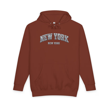 New York Arch Logo Hoodie — Vintage Collegiate Pullover