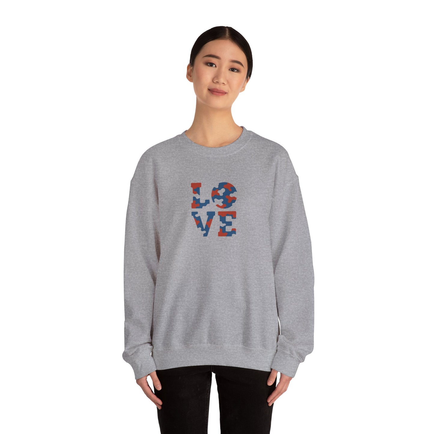 Patriotic Love Sweatshirt | Unisex Crewneck, Cozy Top for Celebrations, Gifts, Independence Day, Casual Style, Everyday Comfort