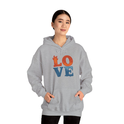 Unisex Hooded Sweatshirt with 'LOVE' Design - Cozy Gift for Friends, Valentine's Day, Casual Wear, Relaxation, Everyday Use