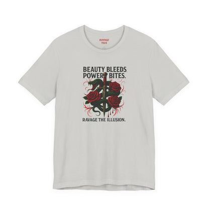 "Beauty Bleeds" Tee: Dark Aesthetic Unisex Graphic T-Shirt
