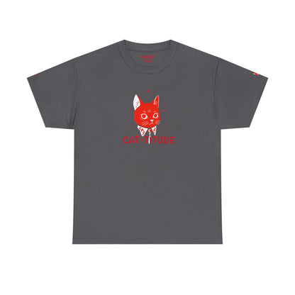 CAT-TITUDE Unisex Heavy Cotton Tee | Funny Cat Shirt