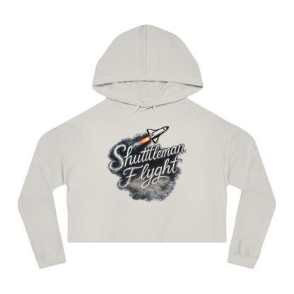 Cropped Hoodie - "Shuttleman Flight" Rocket Graphic