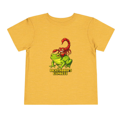 Toddler Tee — 'Backstabber's Express' Scorpion & Frog Funny Kids Shirt