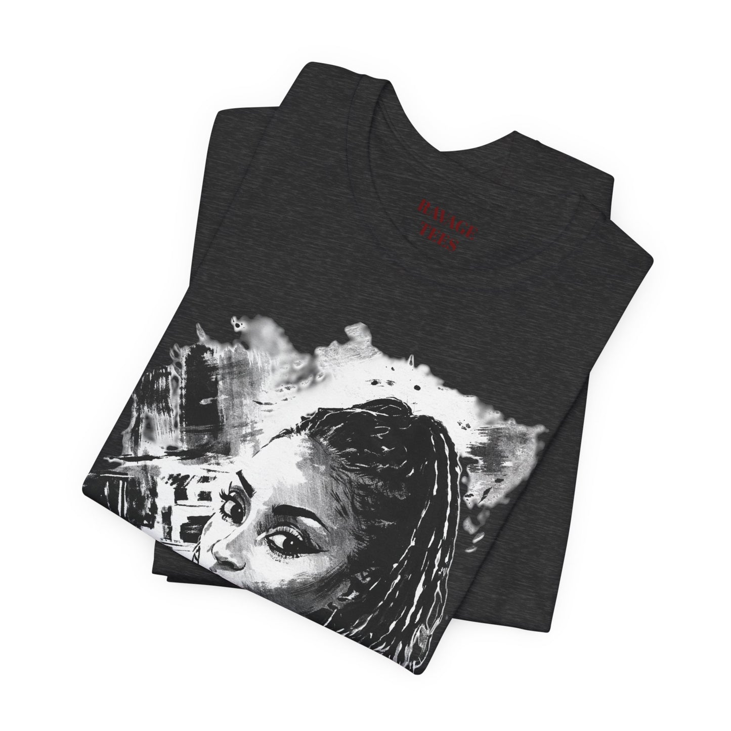 Personalize Black & White Ink Print T-Shirt
