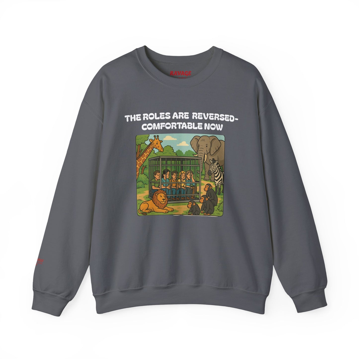 Reversal of Roles-Fun Animal Crewneck Sweatshirt, Unisex Sweatshirt