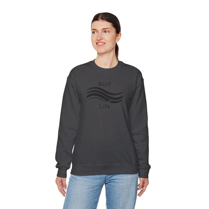 Surf Life Unisex Crewneck Sweatshirt | Beach Vibes, California Style, Perfect for Surfers