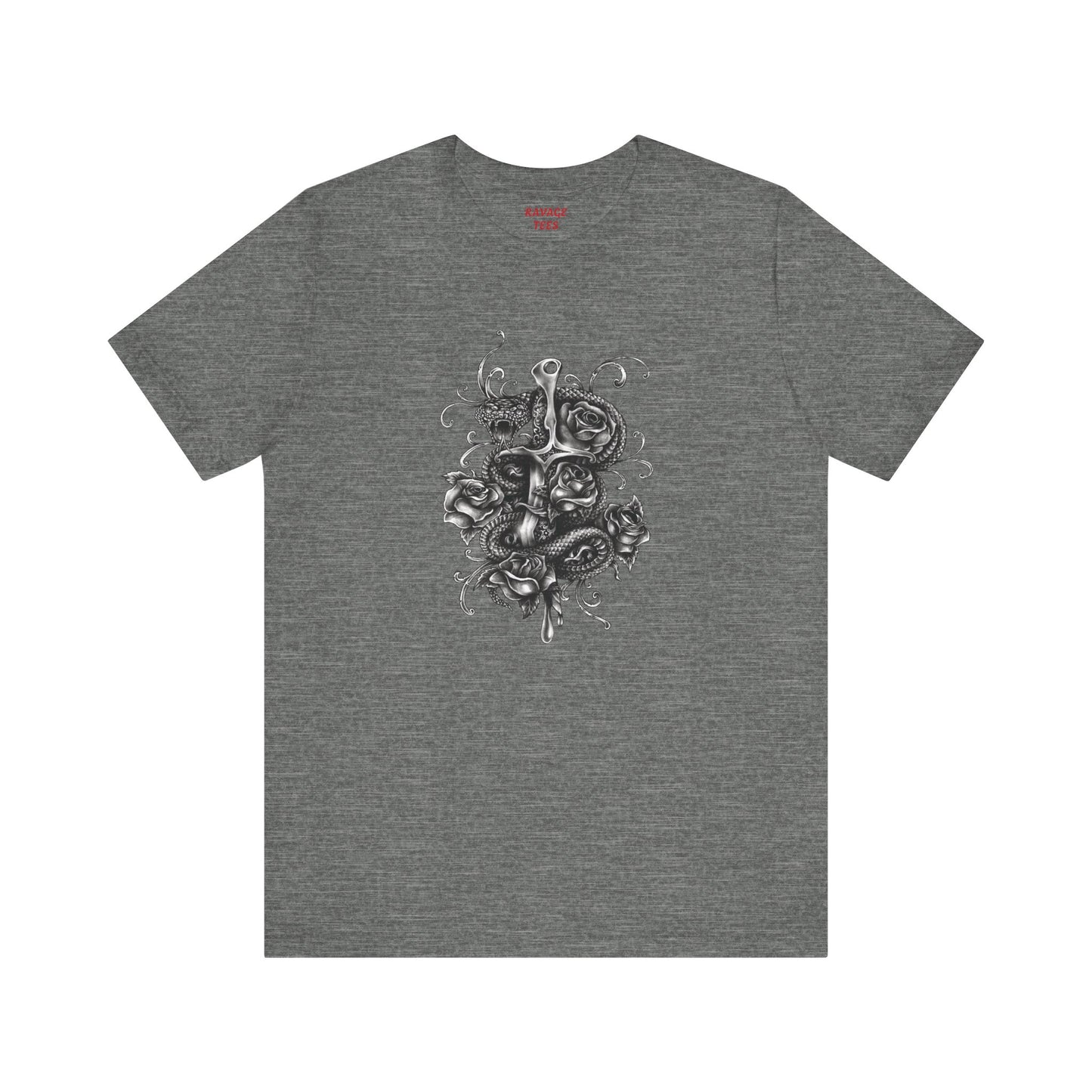 Snake & Dagger Tee: Edgy Unisex Tattoo-Style Graphic Shirt