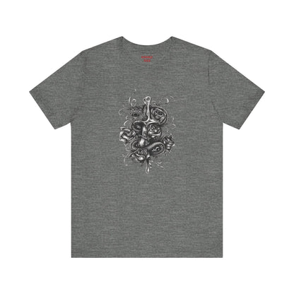 Snake & Dagger Tee: Edgy Unisex Tattoo-Style Graphic Shirt