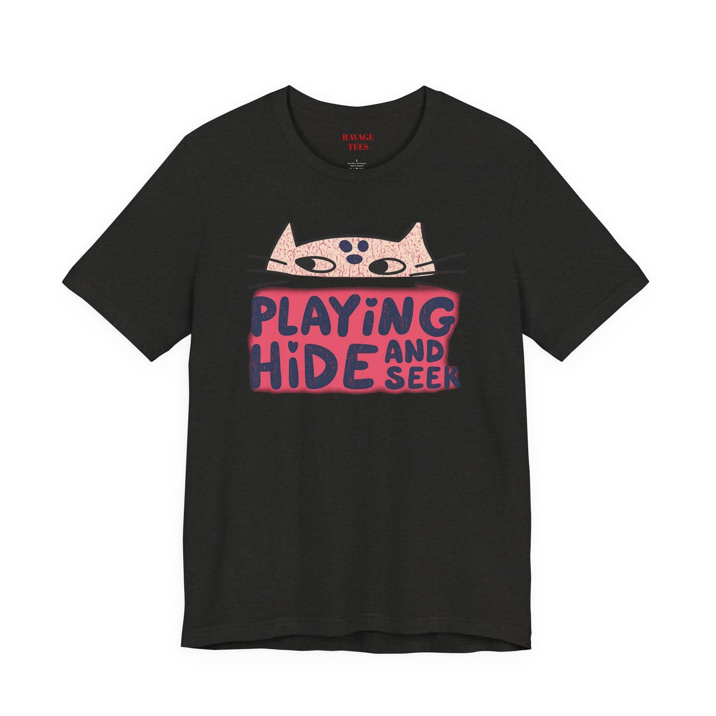 Playing Hide and Seek Cat T-Shirt — Cute Graphic Tee for Cat Lovers