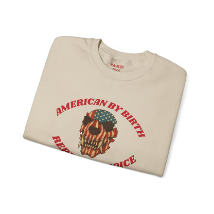 Rebel By Choice Sweatshirt, Vintage Skull Crewneck, American Pride Pullover, Gift for Biker Enthusiasts, Edgy Streetwear Fashion