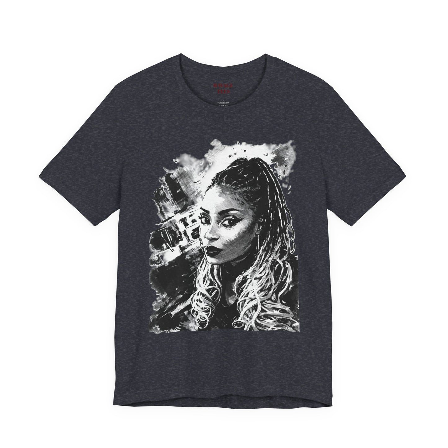 Personalize Black & White Ink Print T-Shirt