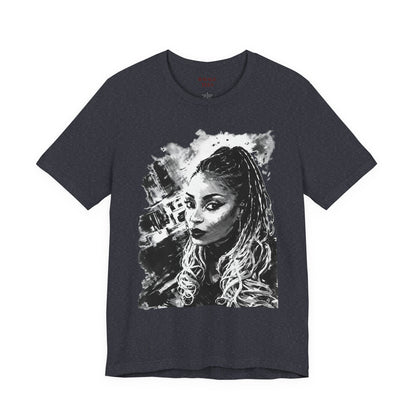 Personalize Black & White Ink Print T-Shirt