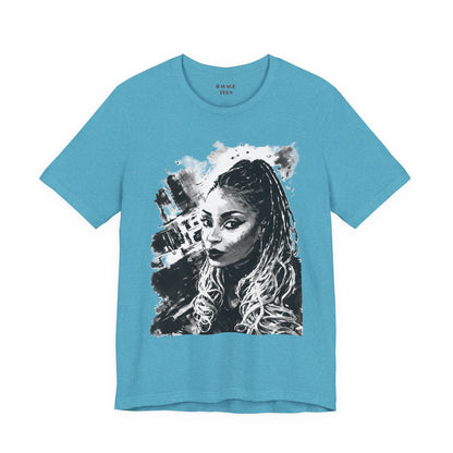 Personalize Black & White Ink Print T-Shirt
