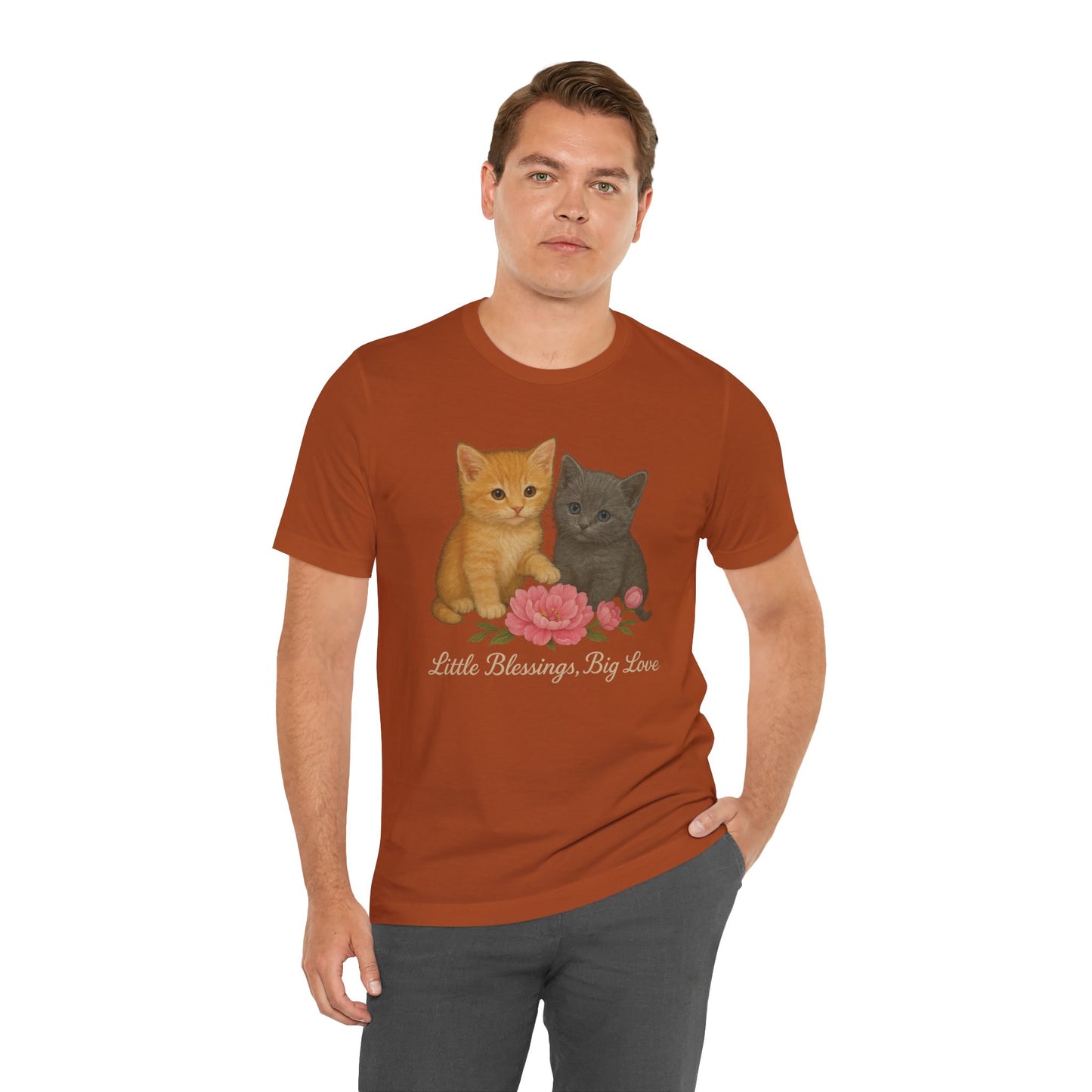 Cute Cat Graphic Tee, Casual Unisex Shirt