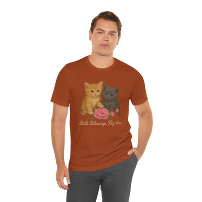Cute Cat Graphic Tee, Casual Unisex Shirt