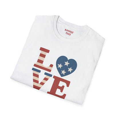 "Freedom & Love" Tee: Unisex 4th of July Graphic Shirt Gift