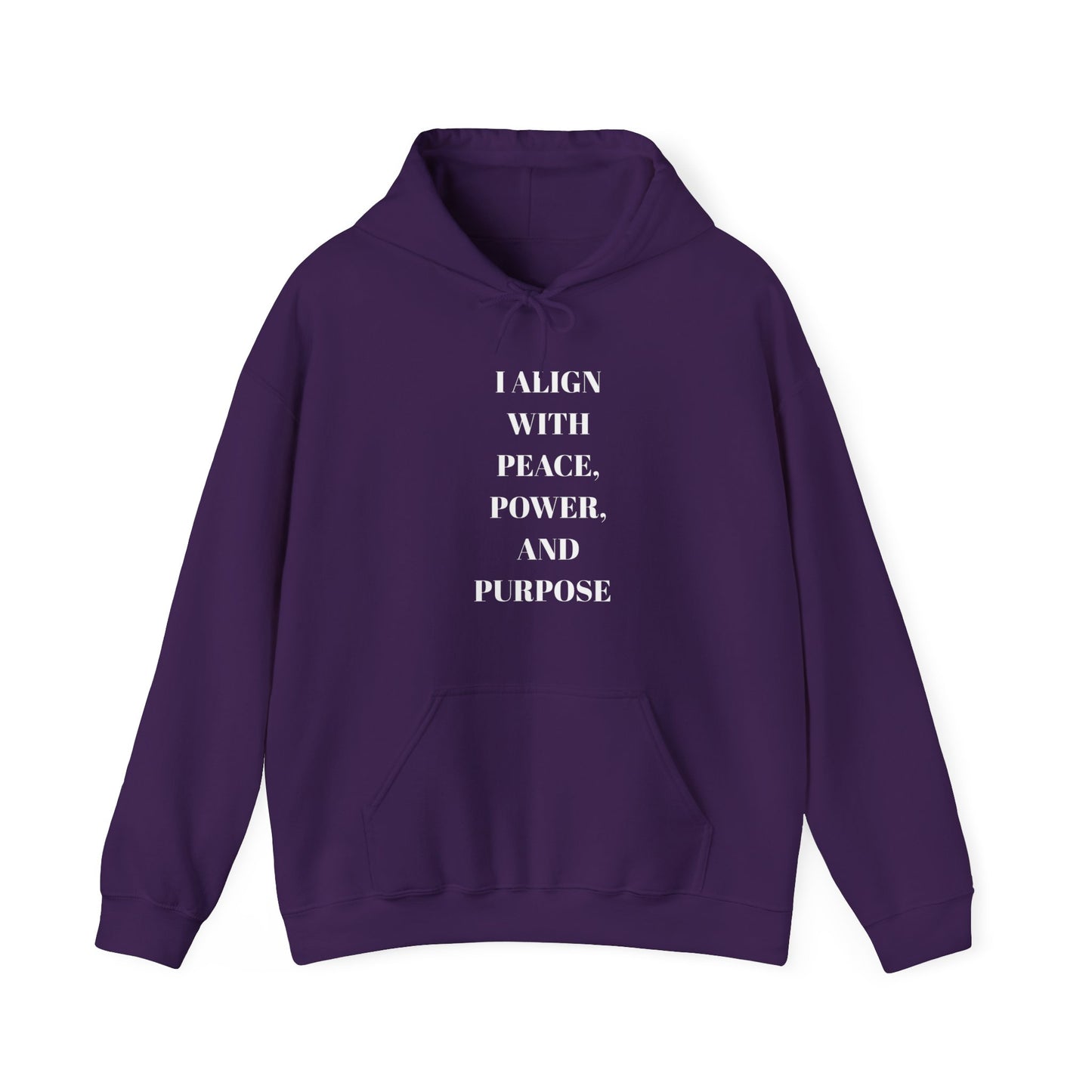Align with Peace, Power, and Purpose Mindful Hooded Sweatshirt