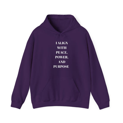 Align with Peace, Power, and Purpose Mindful Hooded Sweatshirt