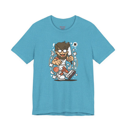 Retro Gamer Cartoon Character Tee