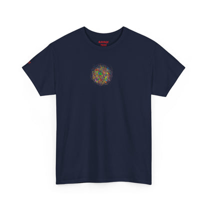 Dynamic Chaos Graphic Tee - Unisex Heavy Cotton T-Shirt, Casual Style