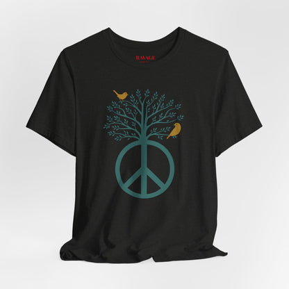 Peace Tree T-Shirt with Birds – Eco Nature Graphic Tee