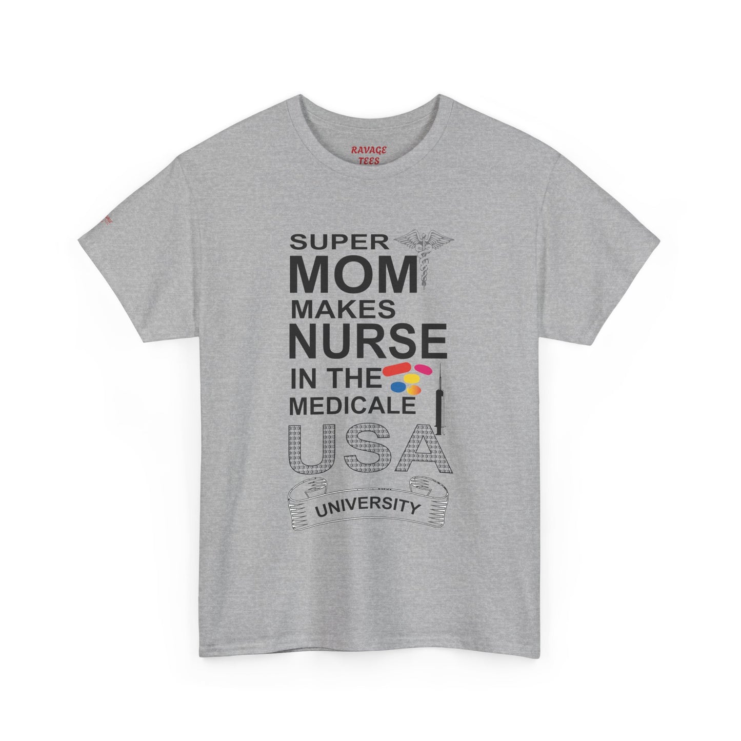 Super Mom Nurse Tee, Unisex Cotton T-Shirt for Nurses, Gift for Medical Professionals, Medical Field Apparel