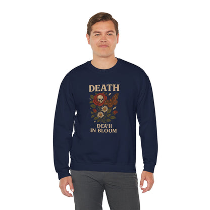 DEATH IN BLOOM Unisex Crewneck Sweatshirt – Heavy Blend Pullover for Casual Wear | Cozy Streetwear Gift for Her, Feminist Fashion Statement
