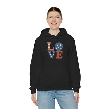Unisex Hooded Sweatshirt with 'LOVE' Design - Cozy Gift for Friends, Valentine's Day, Casual Wear, Relaxation, Everyday Use