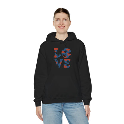 Unisex Hooded Sweatshirt with 'LOVE' Design - Cozy Gift for Friends, Valentine's Day, Casual Wear, Relaxation, Everyday Use