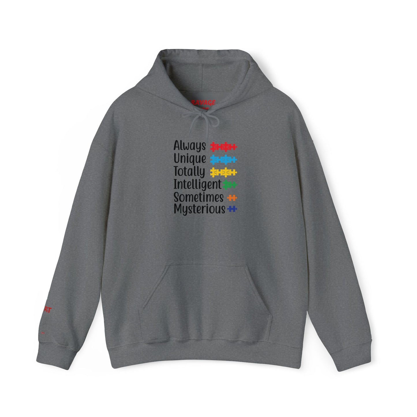Autism Puzzle Piece Hoodie – Always Unique Design | Inclusive Unisex T-Shirt | Awareness Apparel