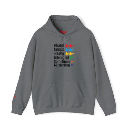 Autism Puzzle Piece Hoodie – Always Unique Design | Inclusive Unisex T-Shirt | Awareness Apparel