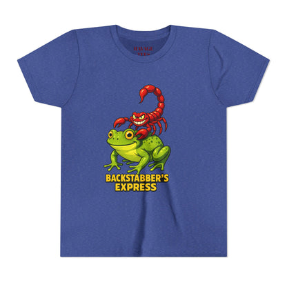 Youth Tee - "Backstabber's Express" Frog & Scorpion Graphic