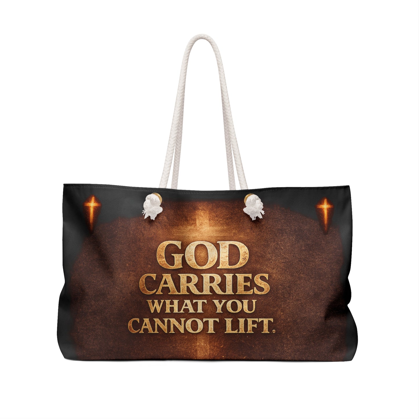 God Carries What You Cannot Lift Weekender Bag — Inspirational Christian Travel Tote