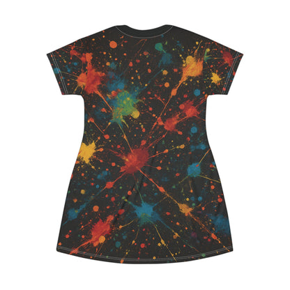 Art of Impact Colorful Splash T-Shirt Dress
