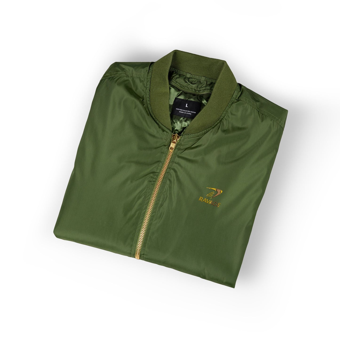 RAVAGE Embroidered Bomber: Eco-Friendly Unisex Streetwear Gift