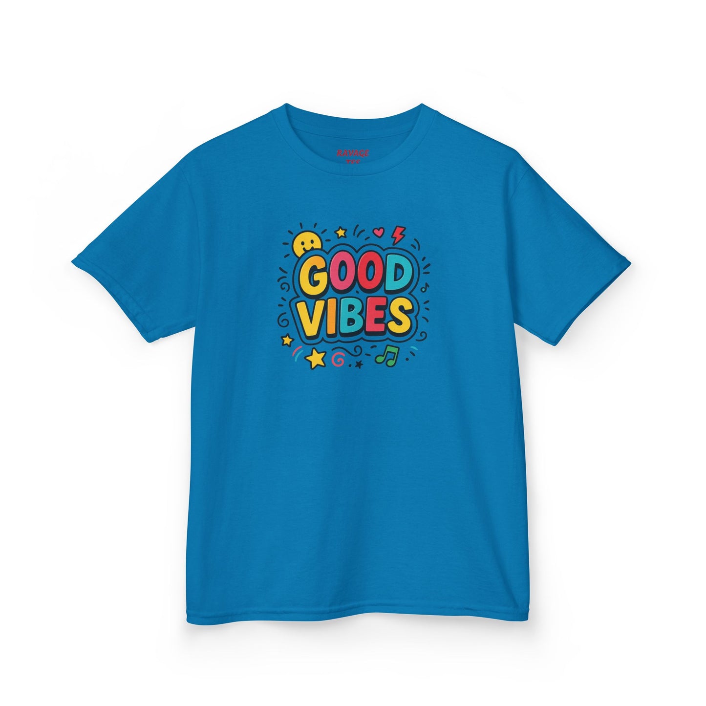 Kids Good Vibes T-Shirt – Fun Graphic Tee with Positive Message, Cool Summer Outfit, Birthday Gift for Children