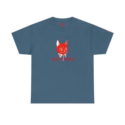 CAT-TITUDE Unisex Heavy Cotton Tee | Funny Cat Shirt