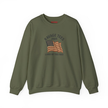 Patriotic Crewneck: "Land of the Free" Unisex Sweatshirt Gift