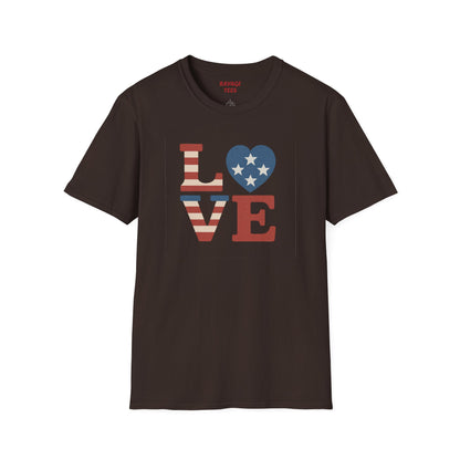 "Freedom & Love" Tee: Unisex 4th of July Graphic Shirt Gift