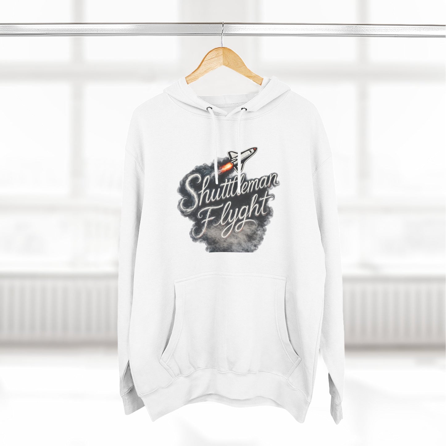 Shuttleman Flight Hoodie — Retro Rocket Pilot Graphic Hoodie
