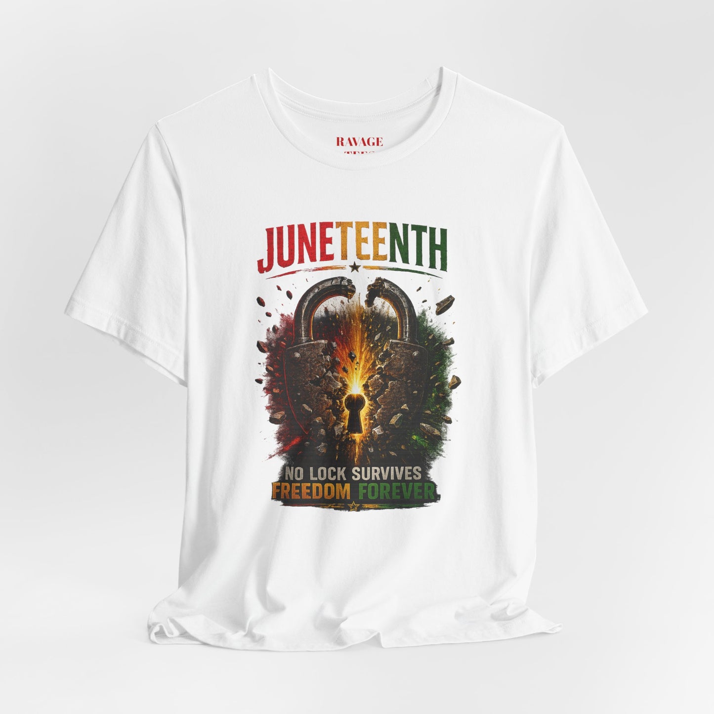 Juneteenth Tee — "No Lock Survives Freedom Forever"