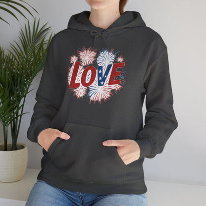 Unisex Hooded Sweatshirt with 'LOVE' Design - Cozy Gift for Friends, Valentine's Day, Casual Wear, Relaxation, Everyday Use