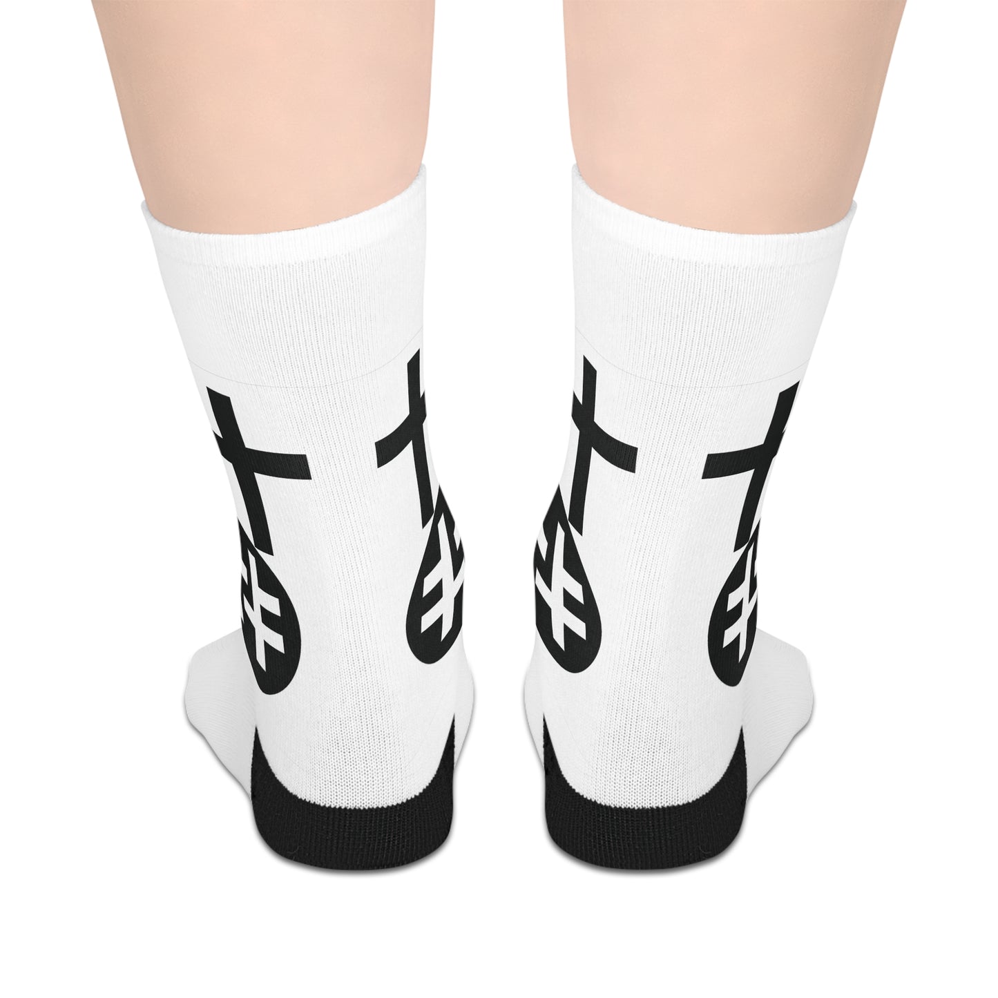Calvary Cross Stylish Mid-length Socks with Bold Graphic Design - Perfect for Casual Wear, Gifts, and Everyday Comfort, Footwear, Unisex