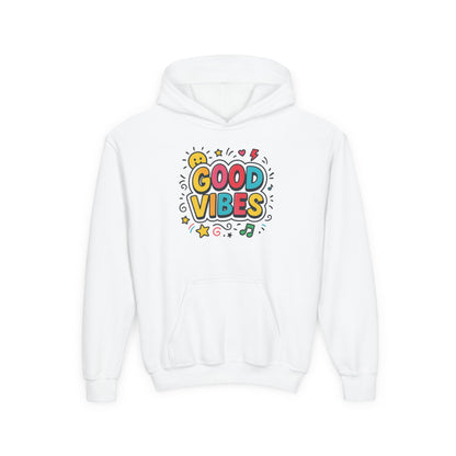 Kids Good Vibes Hoodie – Fun Graphic Sweatshirt with Positive Message, Cozy Casual Outfit, Birthday Gift for Children