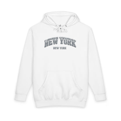 New York Arch Logo Hoodie — Vintage Collegiate Pullover