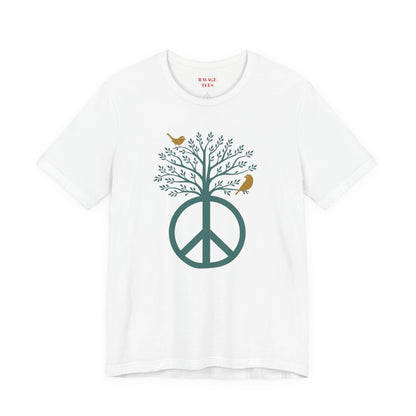 Peace Tree T-Shirt with Birds – Eco Nature Graphic Tee