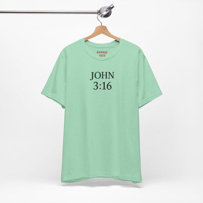 **JOHN 3:16 Faith-Inspired Unisex Tee – Christian Scripture T-Shirt, Religious Apparel, Inspirational Gift, Bible Verse Faith Shirt**
