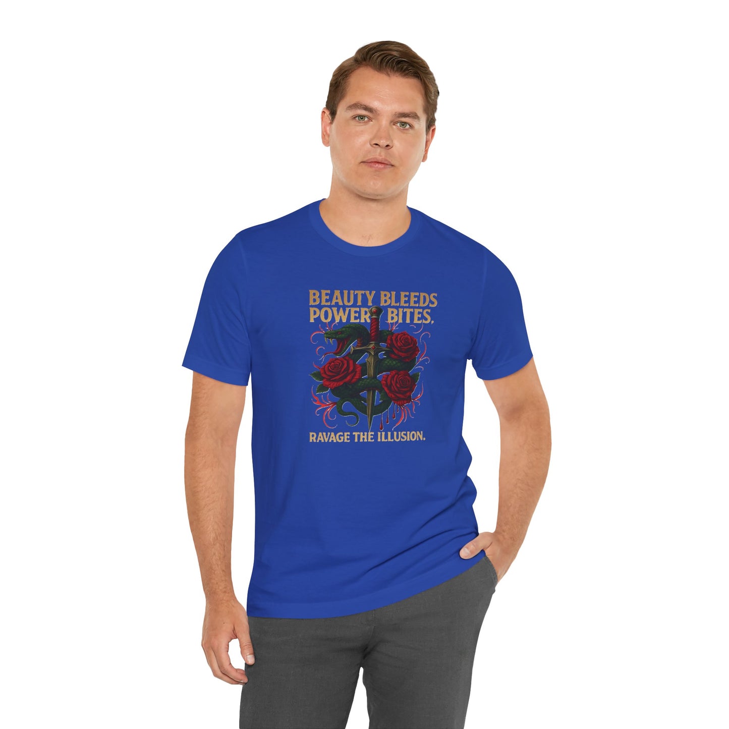 "Beauty Bleeds" Tee: Dark Aesthetic Unisex Graphic T-Shirt